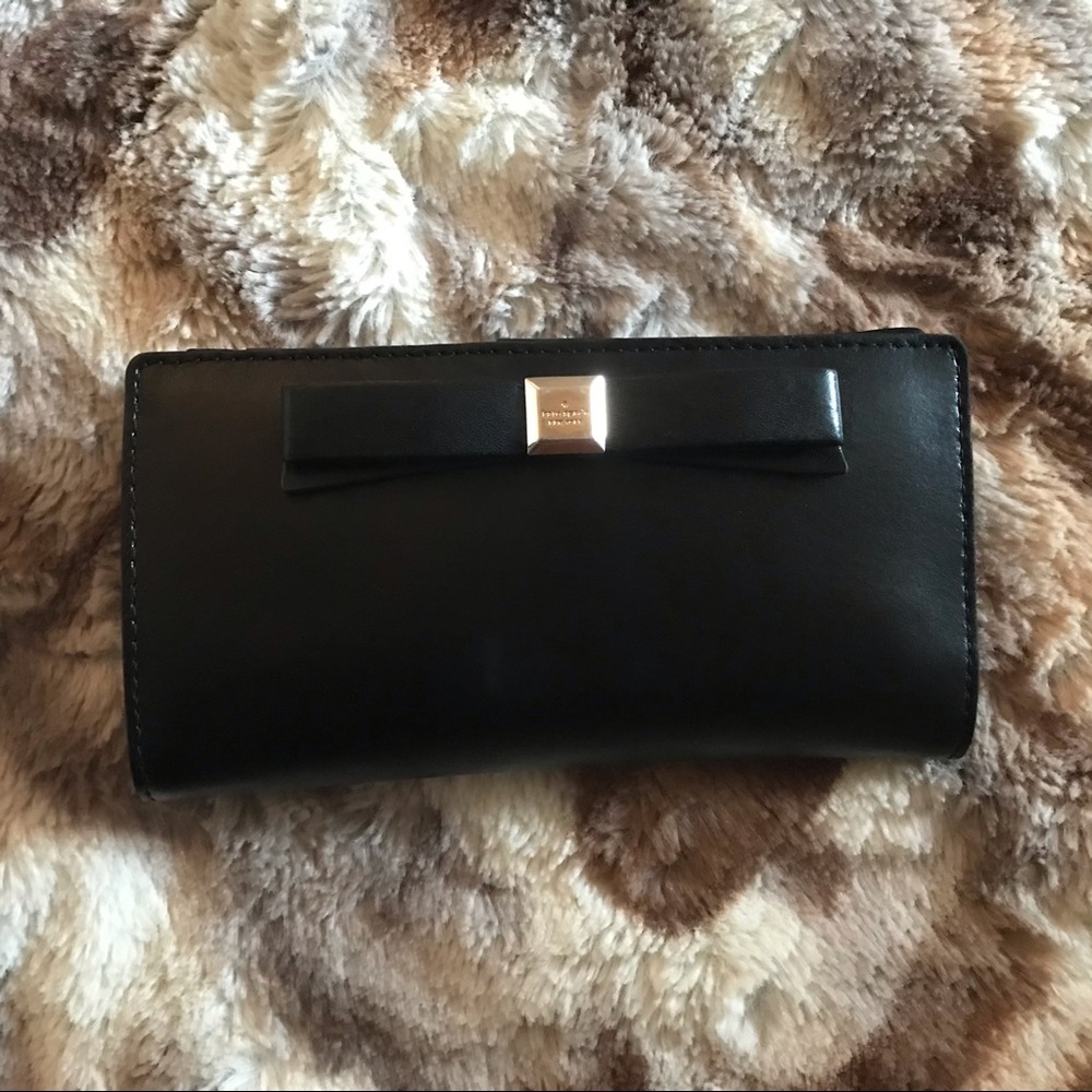 Kate Spade Black Leather Bifold Wallet